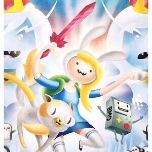 2014 Adventure Time Cartoon Poster Fionna & Cake Steve Conley 16 x 11" DWJJ8